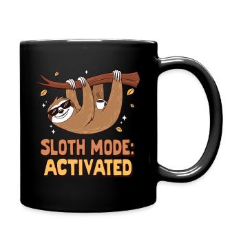 Sloth with Coffee – Sloth Mode - Full Colour Mug - black - Right