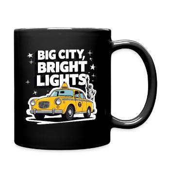 Big City Bright Lights - New York Taxi Design - Full Colour Mug - black - Right