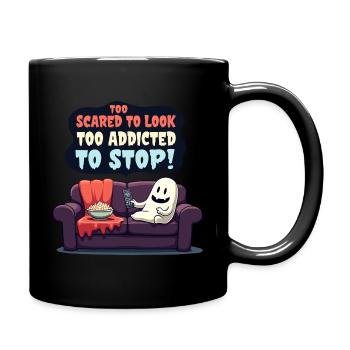 Horror-Sucht - Lustiges Geister-Design - Tasse einfarbig - Schwarz - Rechts