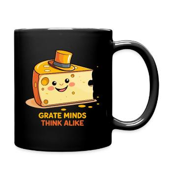 Drôle de fromage avec chapeau - Jeu de mots - Mug uni - noir - Droite
