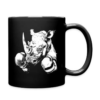 Nashorn Boxen Kämpfer MMA - Tasse einfarbig - Schwarz - Rechts