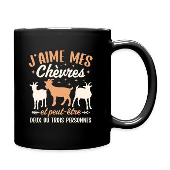 J'aime mes Chevres - Mug uni - noir - Droite