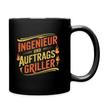 Ingenieur und Auftragsgriller - Tasse einfarbig - Schwarz - Rechts