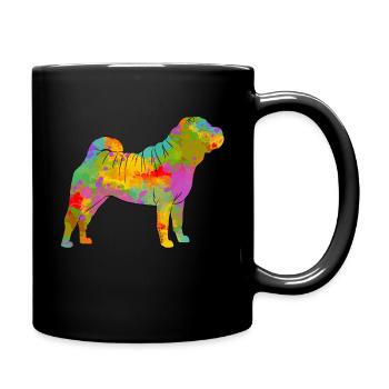 Shar Pei Multicolor - Tasse einfarbig - Schwarz - Rechts