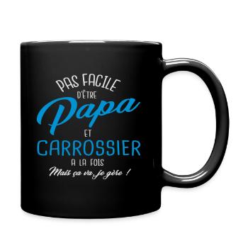 Papa et carrossier - Mug uni - noir - Droite