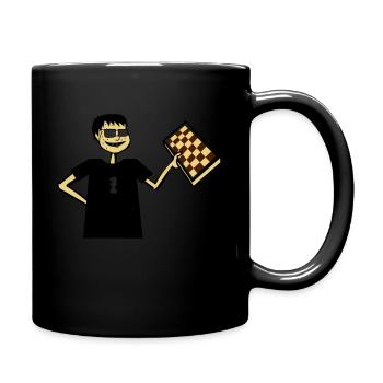 Schach Nerd Hobby Brettspiel Geschenk Brille cool - Tasse einfarbig - Schwarz - Rechts