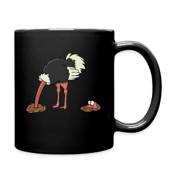 Vogelstrauß Vogel Strauß - Tasse einfarbig - Schwarz - Rechts