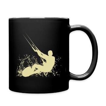 Kitesurfer - Tasse einfarbig - Schwarz - Rechts