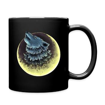 Wolf Canis Lupus - Tasse einfarbig - Schwarz - Rechts