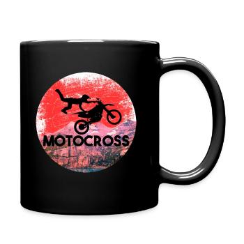 Motocross gift mountain landscape MX - Full Colour Mug - black - Right
