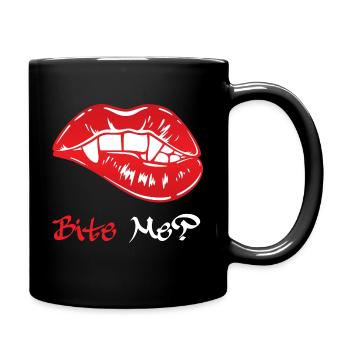 Bite Me Vampire Vampire Love Lips - Full Colour Mug - black - Right