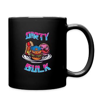 Hamburger Hotdog Donut Eating Food Fast Food Junk - Full Colour Mug - black - Right