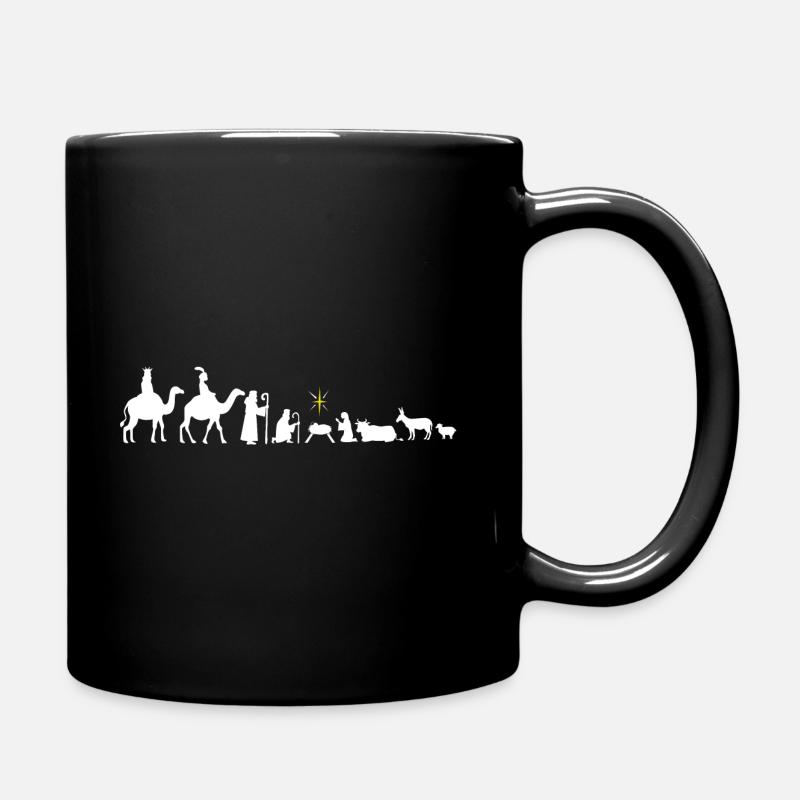 Krippe Weihnachten Evolution Weihnachtskrippe Fest - Tasse einfarbig - Schwarz