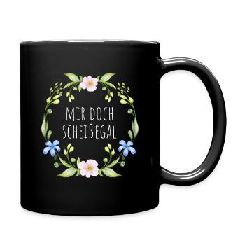 Mir doch scheißegal - Tasse einfarbig - Schwarz - Rechts