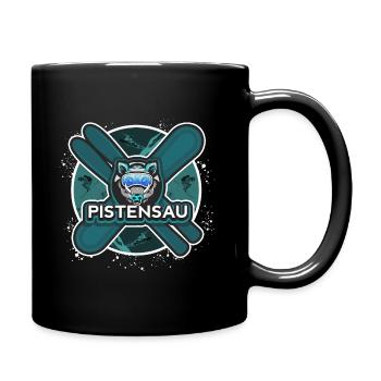 PistenSau Nervenkitzeljägergrün - Tasse einfarbig - Schwarz - Rechts