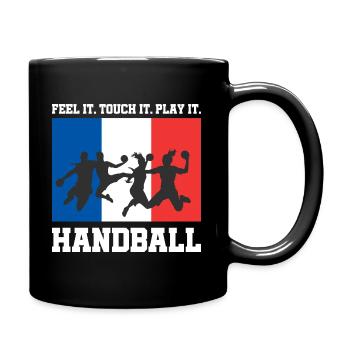 Handball Frankreich France WM Geschenk - Tasse einfarbig - Schwarz - Rechts