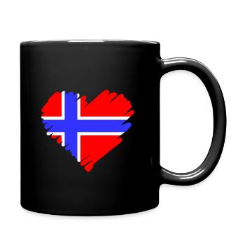 Norvège Coeur Amour - Mug uni - noir - Droite