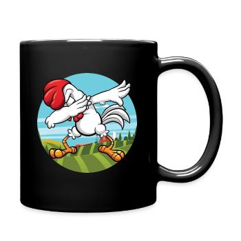 Dabbing Poulet | Coq d'animal de ferme dansant - Mug uni - noir - Droite