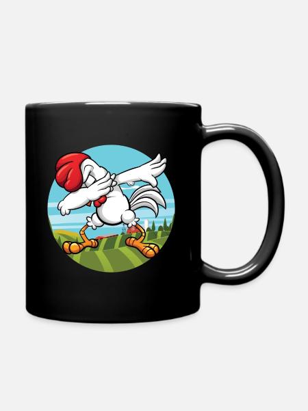 Dabbing Poulet | Coq d'animal de ferme dansant - Mug uni - noir