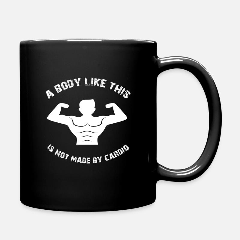 A BODY LIKE THIS Never Cardio Gym Geschenk - Tasse einfarbig - Schwarz