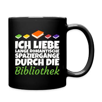 Romantische Spaziergänge durch die Bibliothek - Tasse einfarbig - Schwarz - Rechts