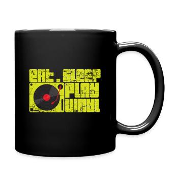 Turntable Vinyl Gift - Full Colour Mug - black - Right