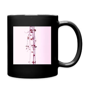 Delicate plant minimalism watercolor - Full Colour Mug - black - Right