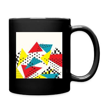 Abstrakte Vintage Collage - Tasse einfarbig - Schwarz - Rechts