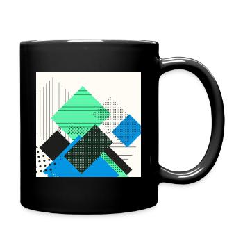 Abstrakte Rechtecke Pastell - Tasse einfarbig - Schwarz - Rechts