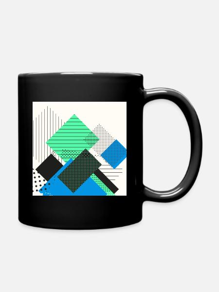 Pastel abstrait rectangles - Mug uni - noir
