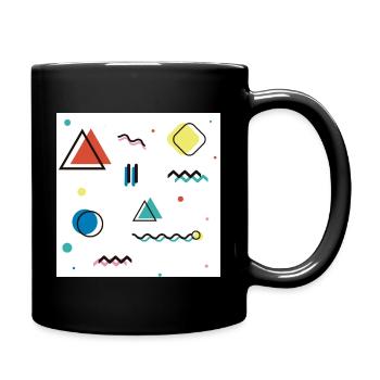 Abstrakte Geometrie - Tasse einfarbig - Schwarz - Rechts