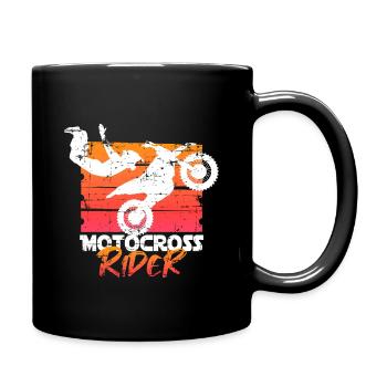 Motocross - Tasse einfarbig - Schwarz - Rechts