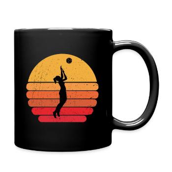 Volleyball Silhouette Sunrise Set Gift - Full Colour Mug - black - Right