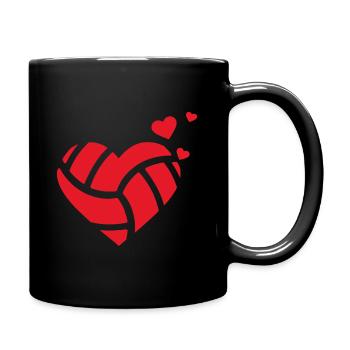 Volleyball Love Heart Volley Gift - Full Colour Mug - black - Right