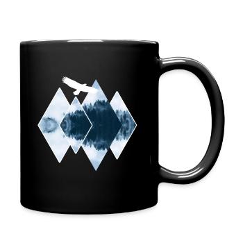 Wald natur Formen Geometrie mathematik Geschenk - Tasse einfarbig - Schwarz - Rechts
