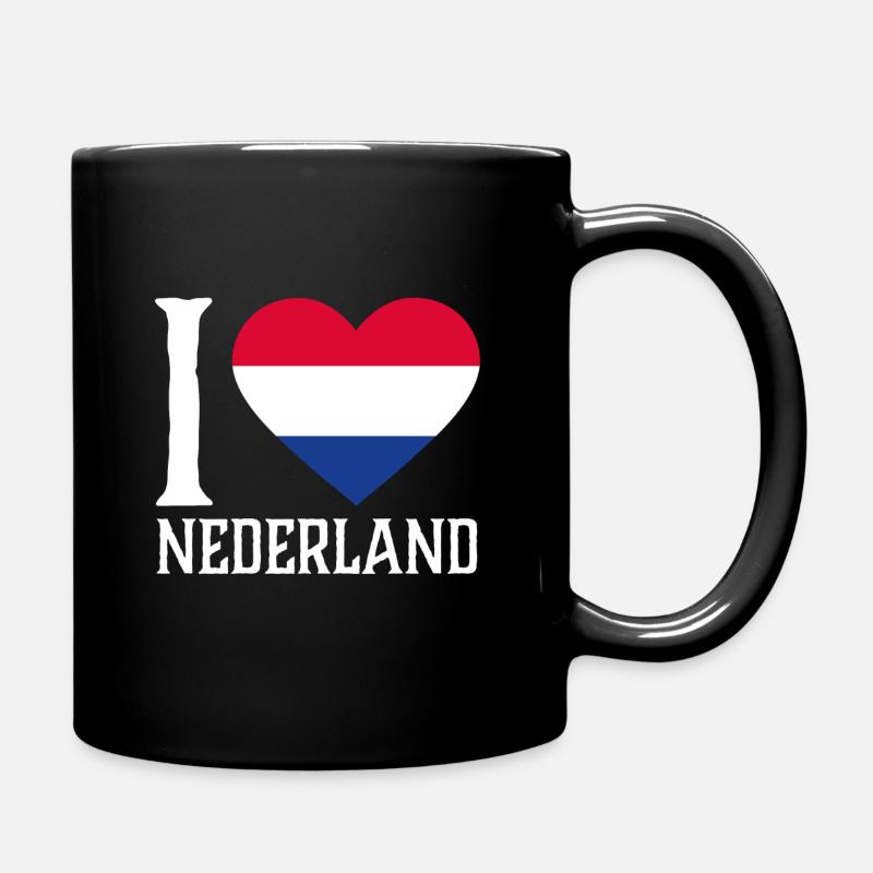 I love Nederland Geschenk - Tasse einfarbig - Schwarz