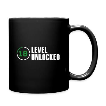 18 Level Unlocked Nerd Geschenk - Tasse einfarbig - Schwarz - Rechts