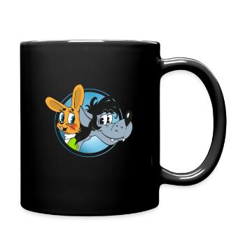 Hase und Wolf - Freunde Nu, pogodi! Ну, погоди! - Tasse einfarbig - Schwarz - Rechts