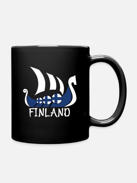 Finnland Skandinavien National Landesfarben Gesche - Tasse einfarbig - Schwarz