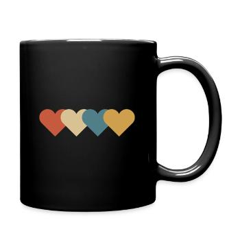 Cadeau vintage coeur d'amour - Mug uni - noir - Droite