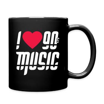 Liebe Herz 90er Jahre Musik Geschenk - Tasse einfarbig - Schwarz - Rechts