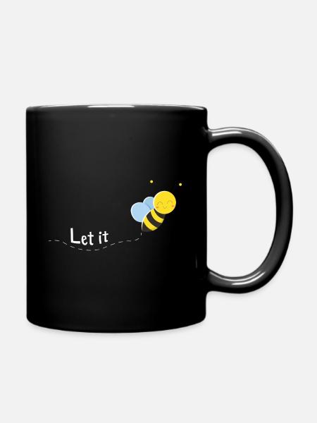 Let it bee Geschenk - Tasse einfarbig - Schwarz