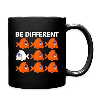 Être différent énonciations drôle poissons bande dessinée bande dessinée - Mug uni - noir - Droite