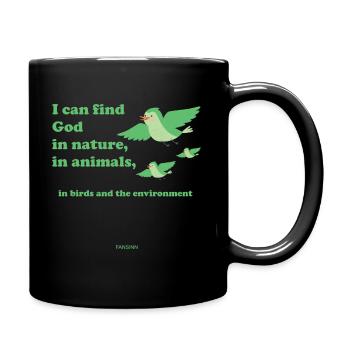 Vogel Tier Natur fliegen Piep Luft Nest Geschenk - Tasse einfarbig - Schwarz - Rechts