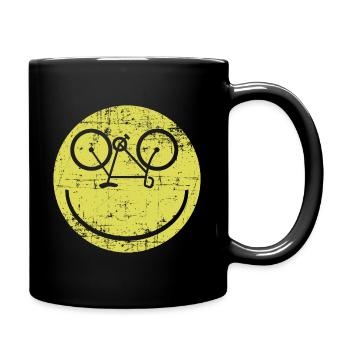 Rire sourire vélo vélo cadeau - Mug uni - noir - Droite