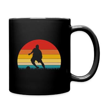 Football Player Retro Style Silhouette Gift - Full Colour Mug - black - Right