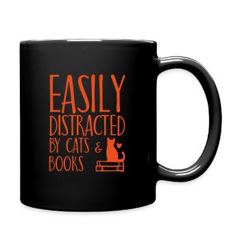 Lire la silhouette de chats livre disant cadeau - Mug uni - noir - Droite