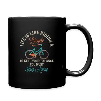 Bicycle Motivation Spruch Fahrrad Geschenk - Tasse einfarbig - Schwarz - Rechts