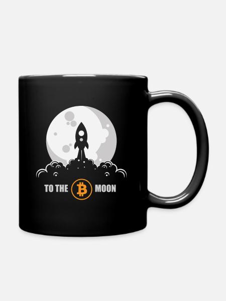 Bitcoin Rocket - Full Colour Mug - black