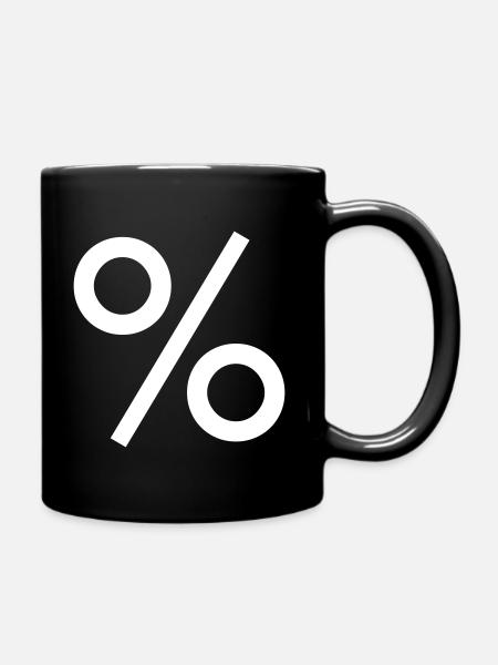 Prozent Mathe - Tasse einfarbig - Schwarz